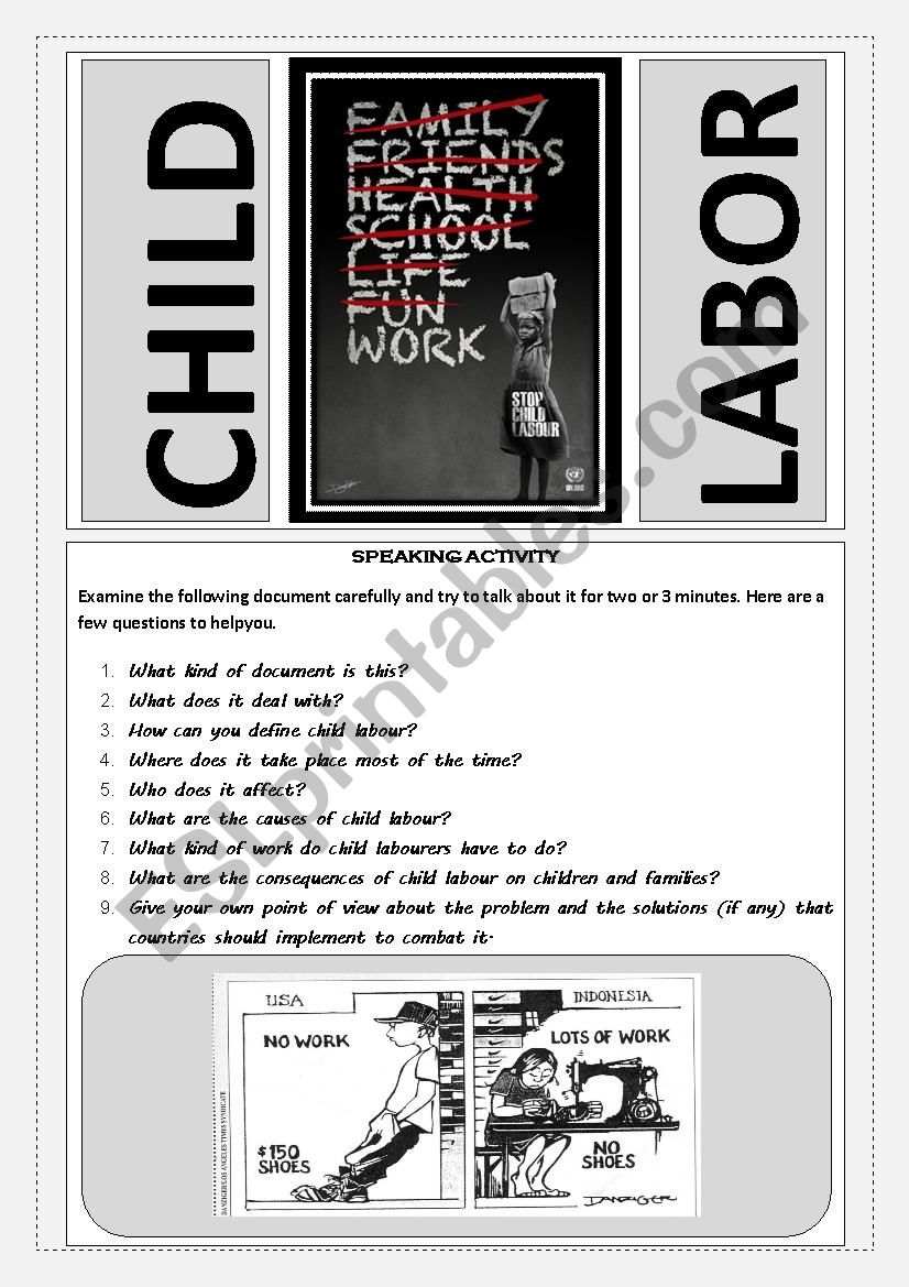 Child Labour classroom activity