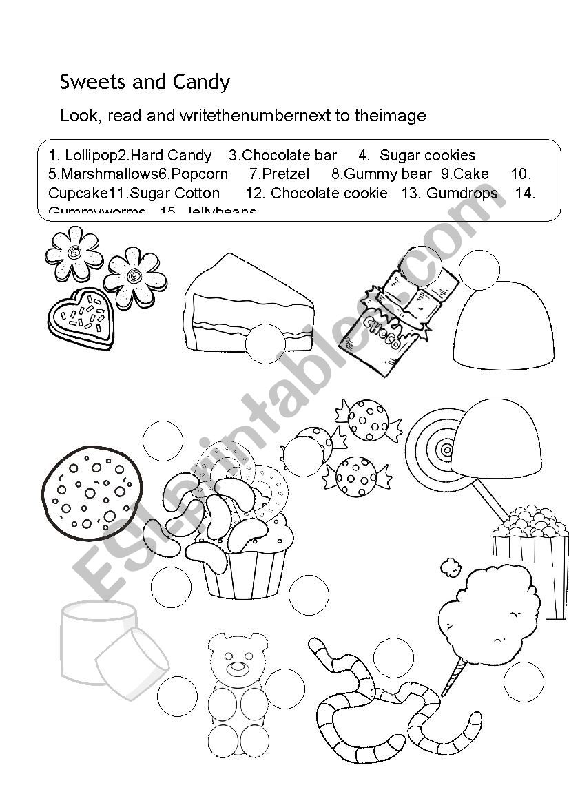 Sweets for Halloween  worksheet