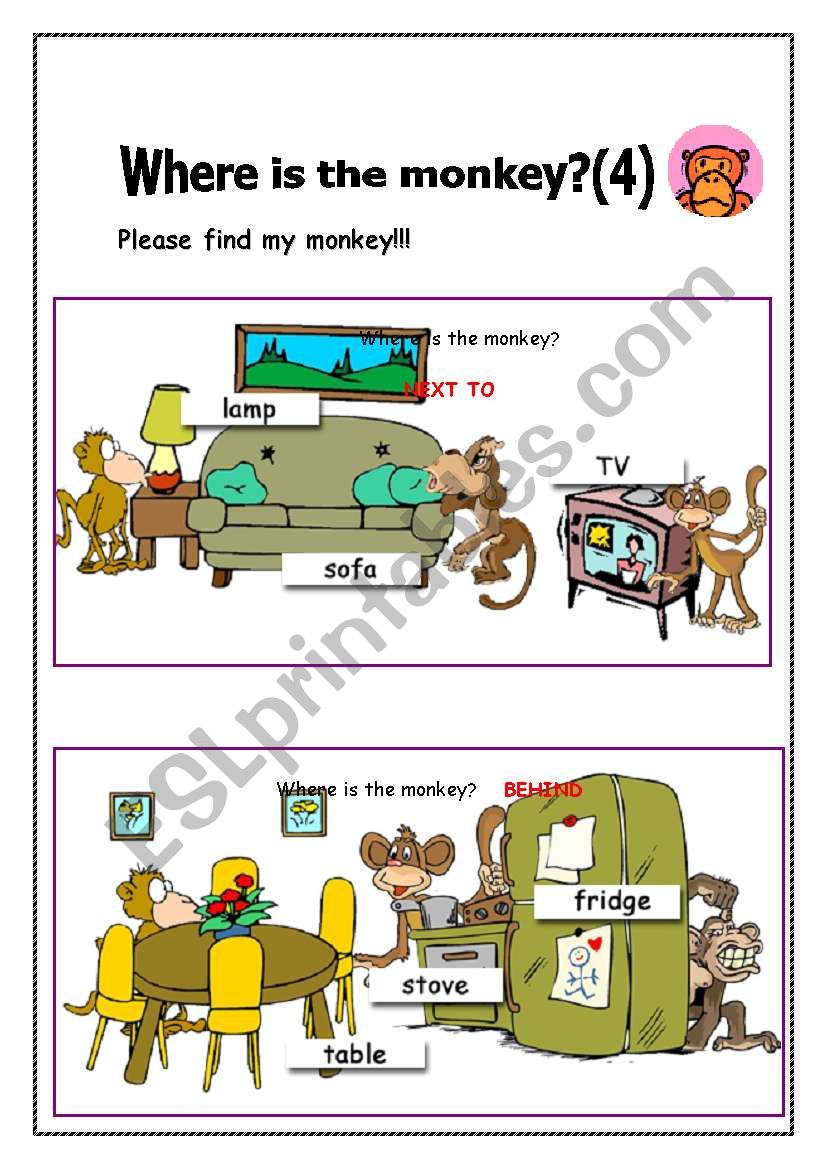 where is my monkey?(4) worksheet