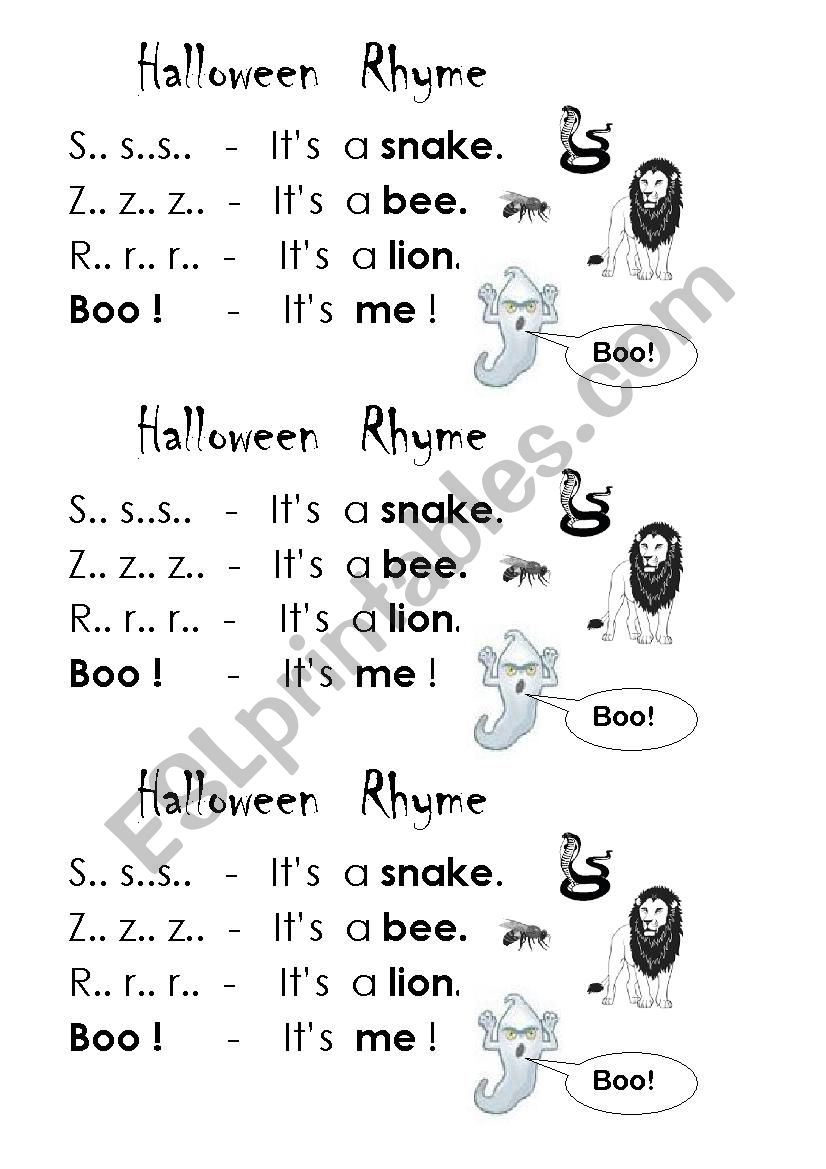 Halloween Rhyme worksheet