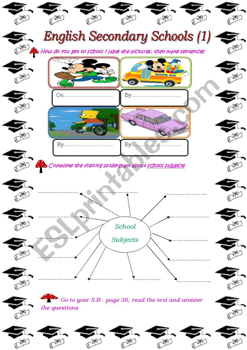 English secondary Schools: 8th form M2 l1 exercices