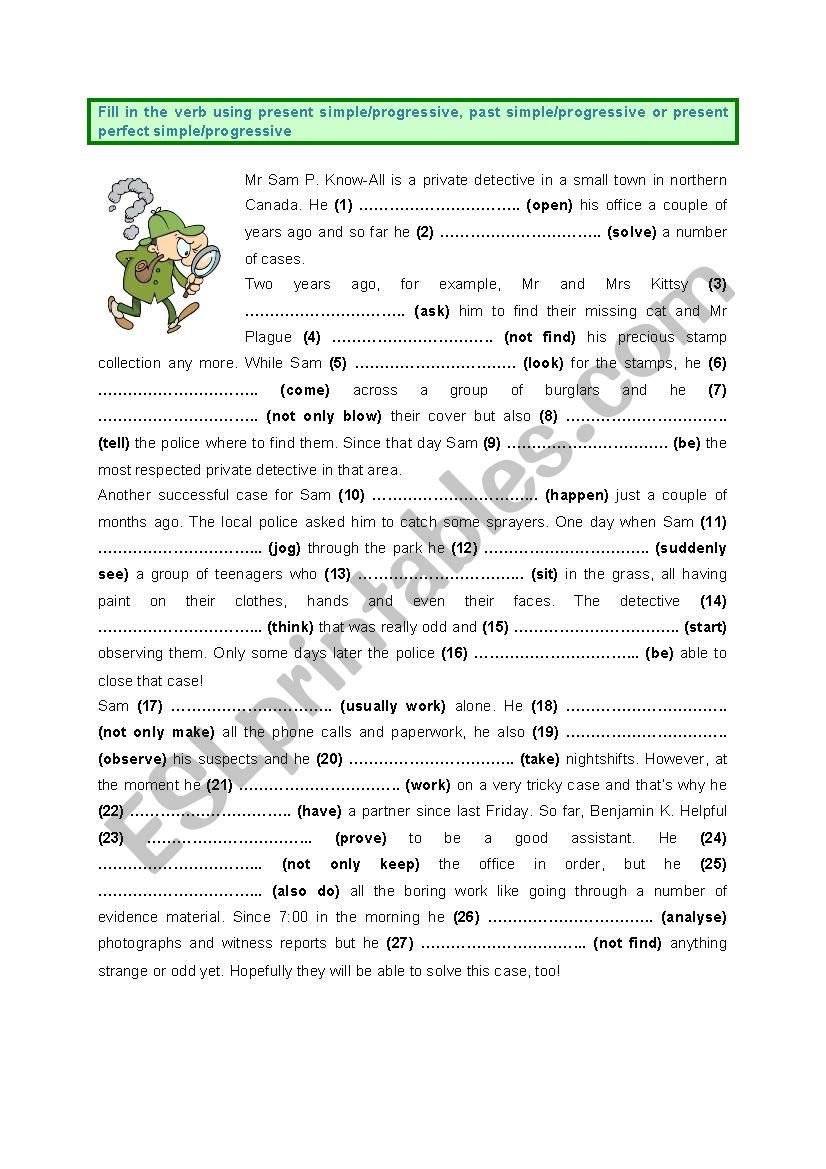 Present, Past & Present Perfect - Simple & Progressive (3)