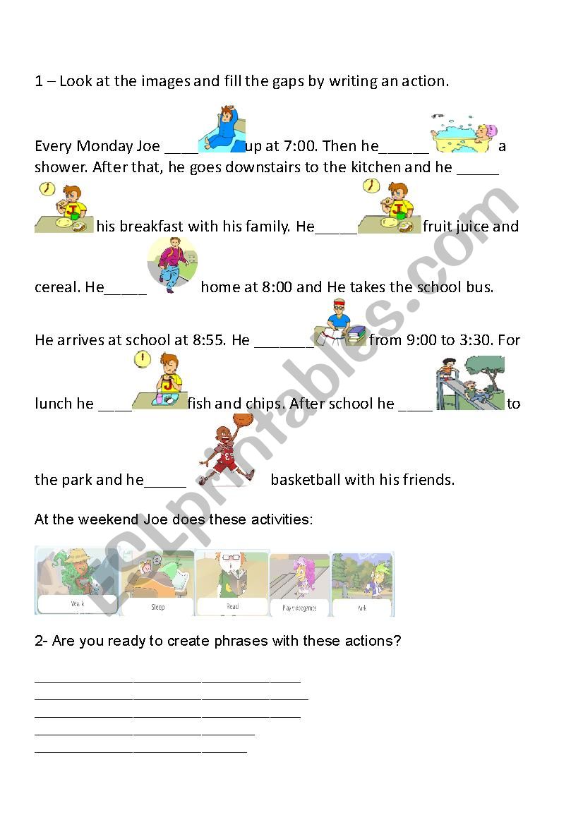Follow the images worksheet