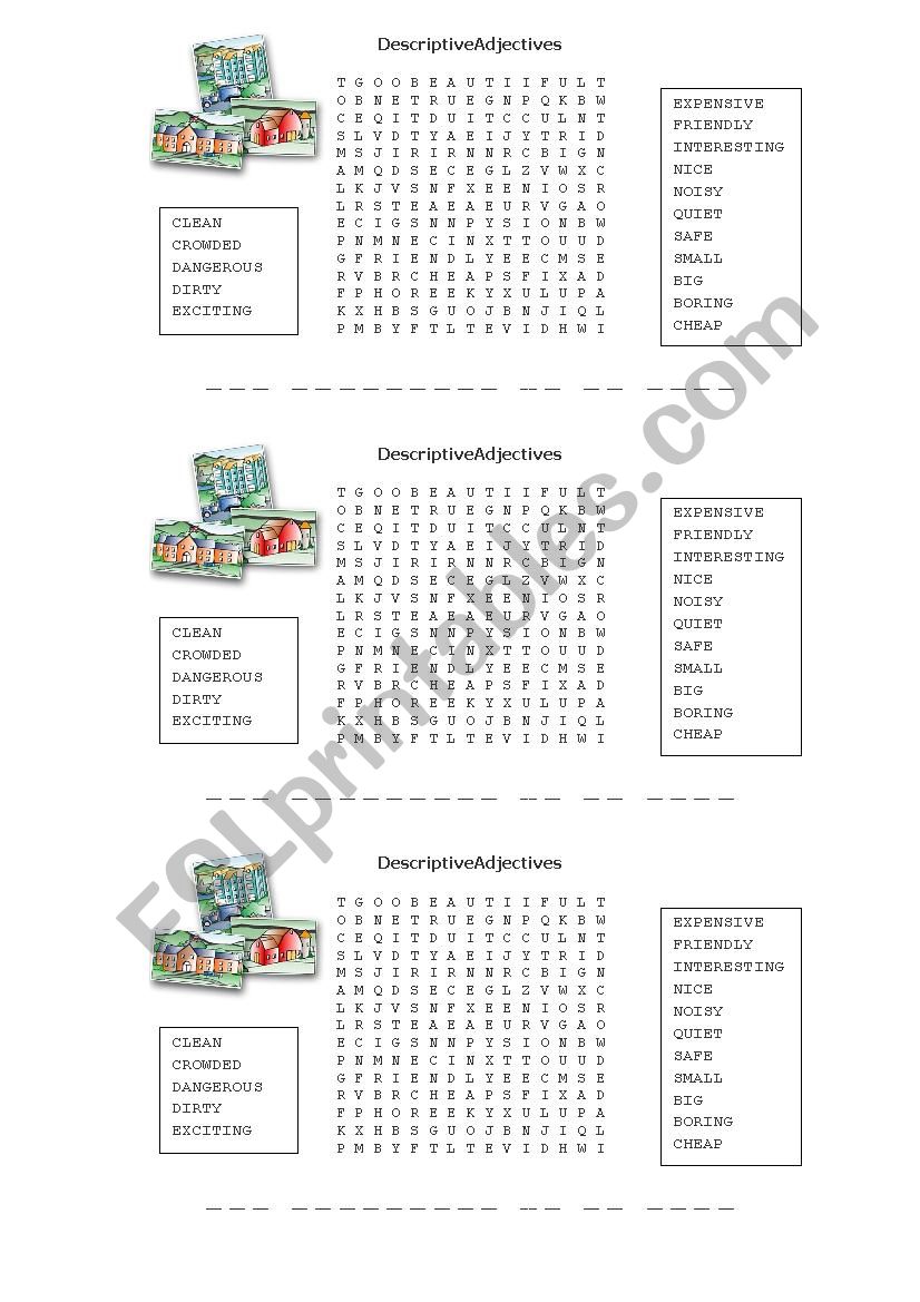 Descriptive adjectives Town & City