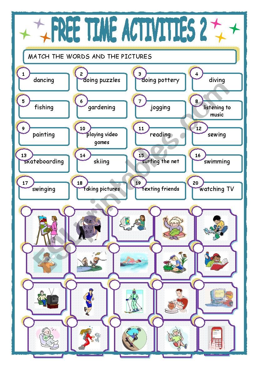 FREE TIME ACTIVITIES2 worksheet