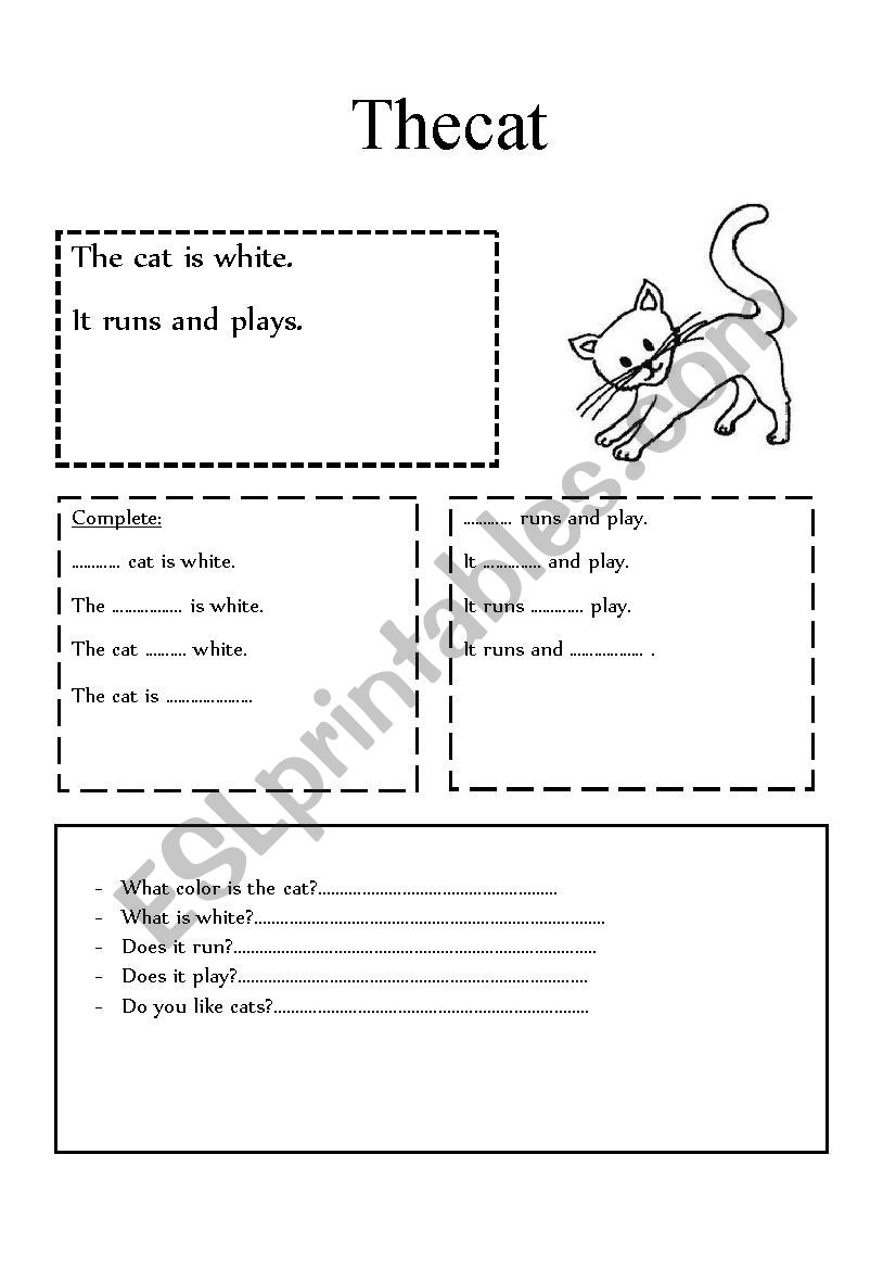 The cat - ESL worksheet by marianafm