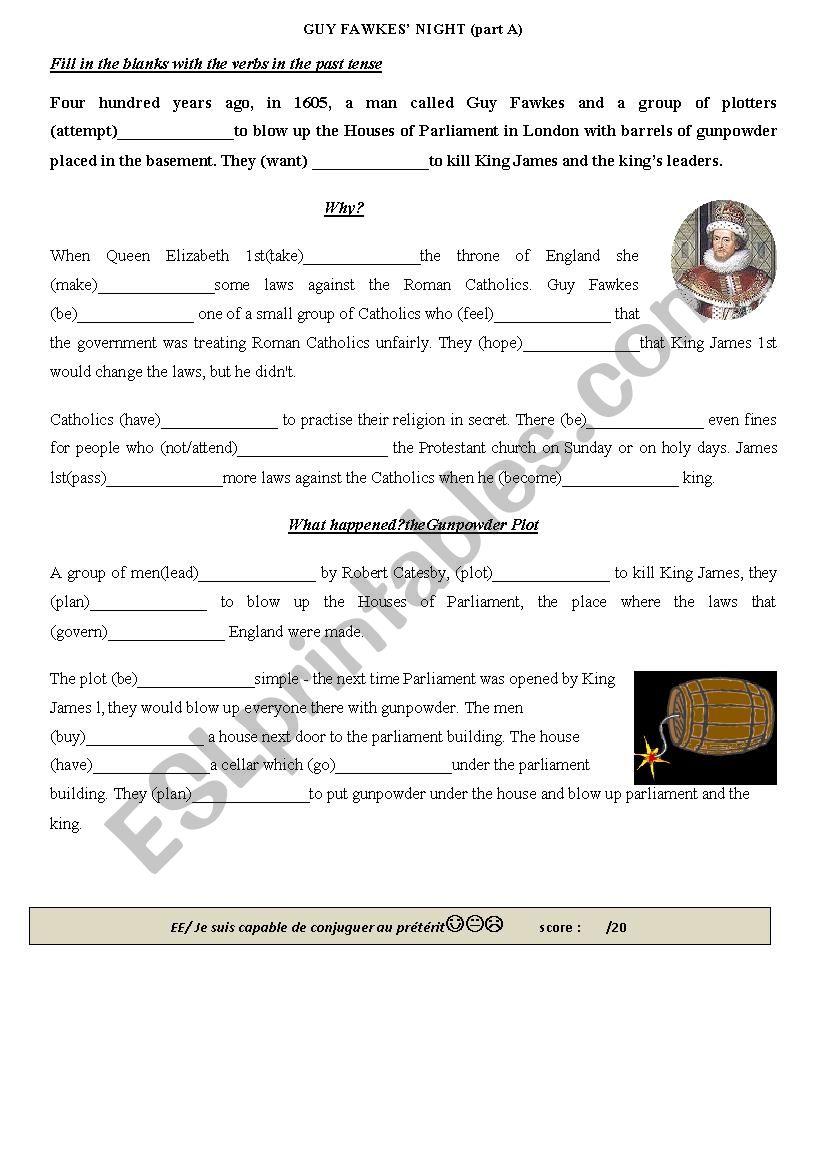 Guy Fawkes worksheet