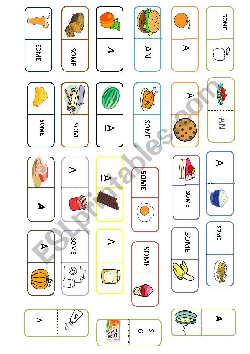 food domino worksheet