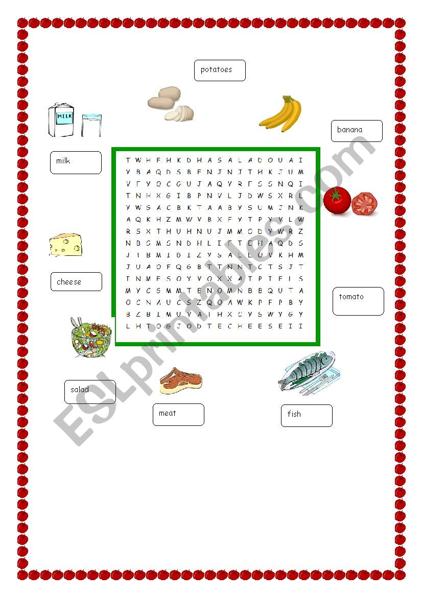 FOOD CROSSWORD worksheet