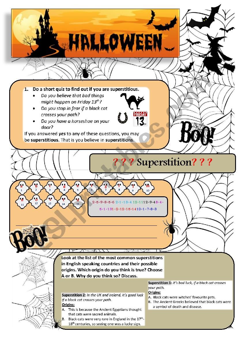 Halloween - activities worksheet