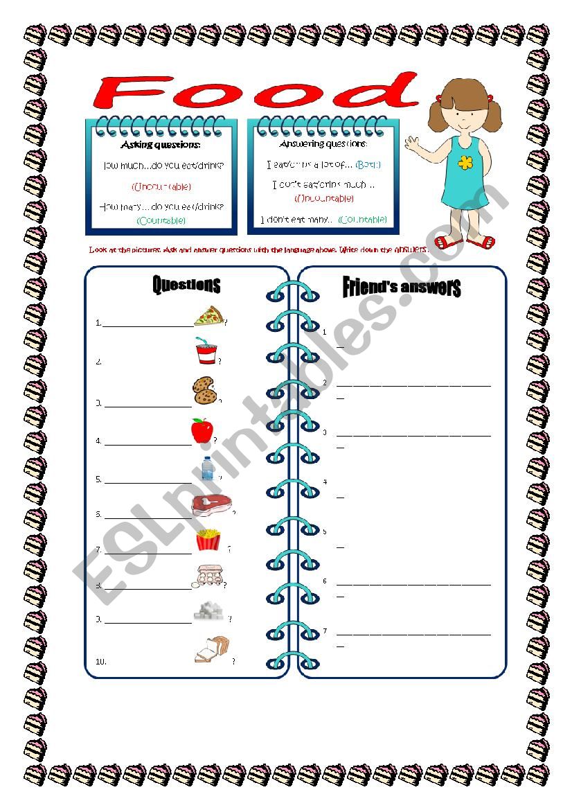 How much or How many? - speaking practice