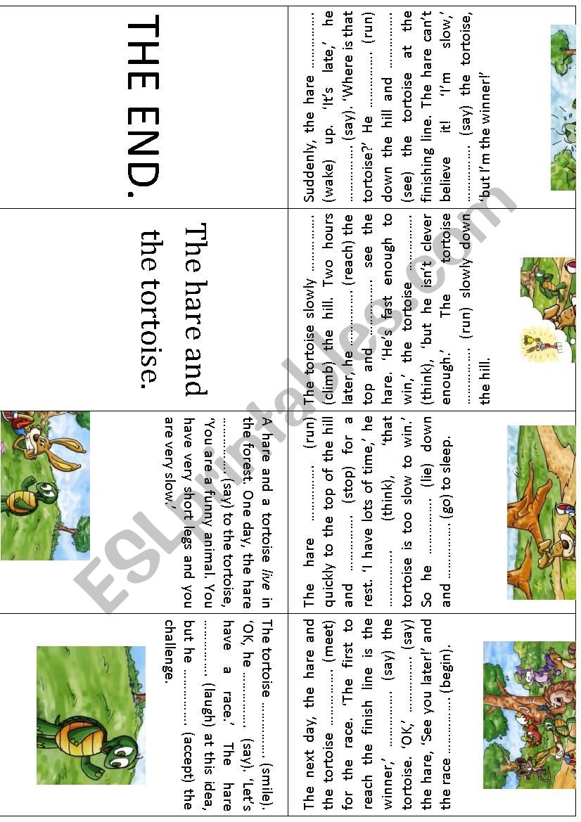 Mini book ´The hare and the tortoise.´ - ESL worksheet by silvigit