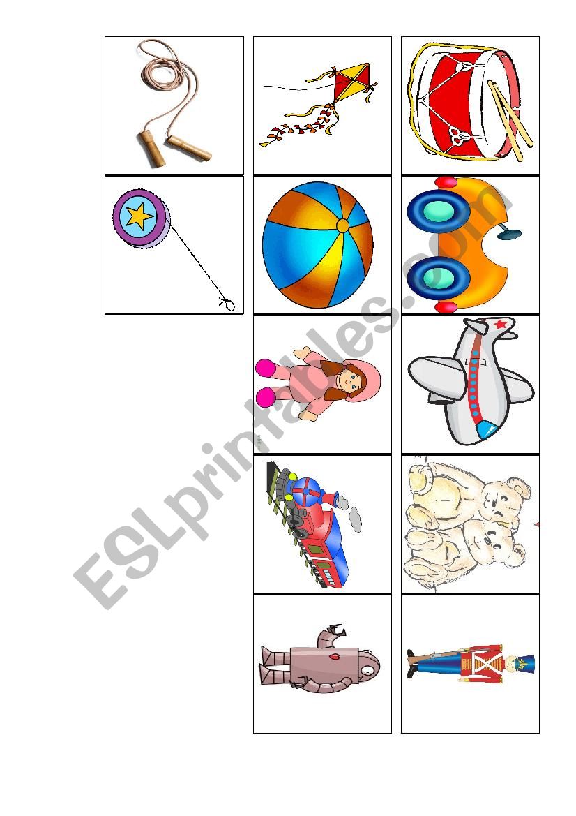 TOYS - flashcards worksheet