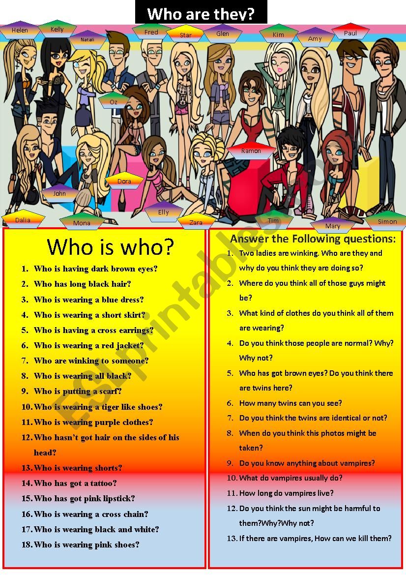 Who is who?  worksheet