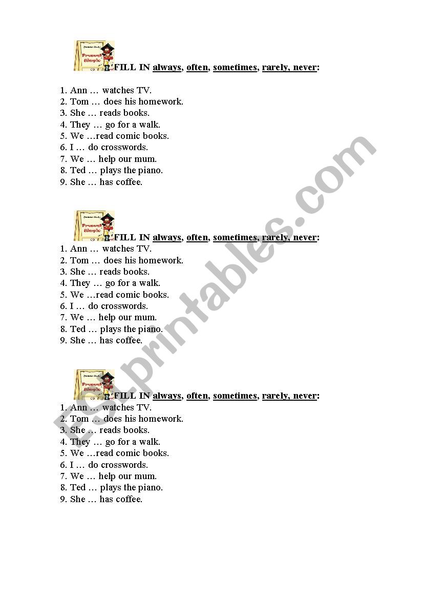 present simple worksheet