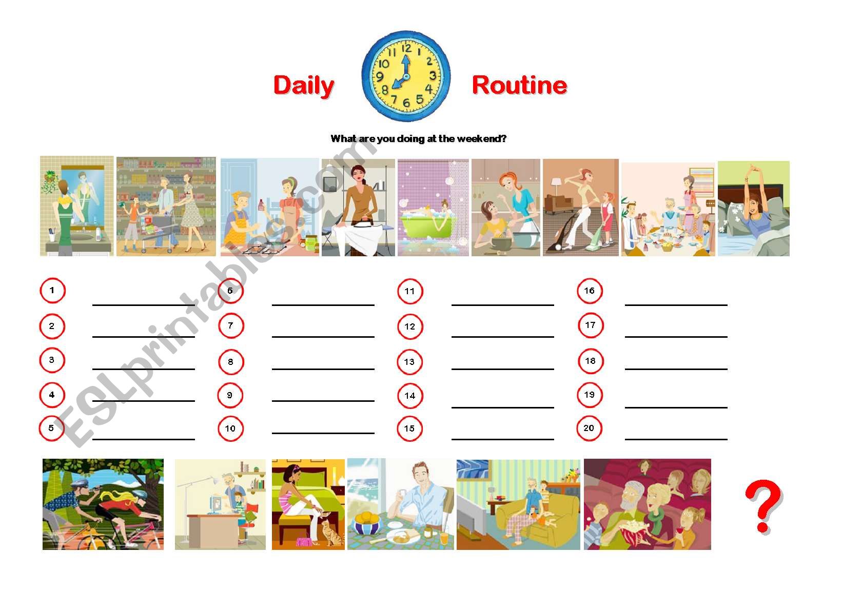 Daily Routine worksheet