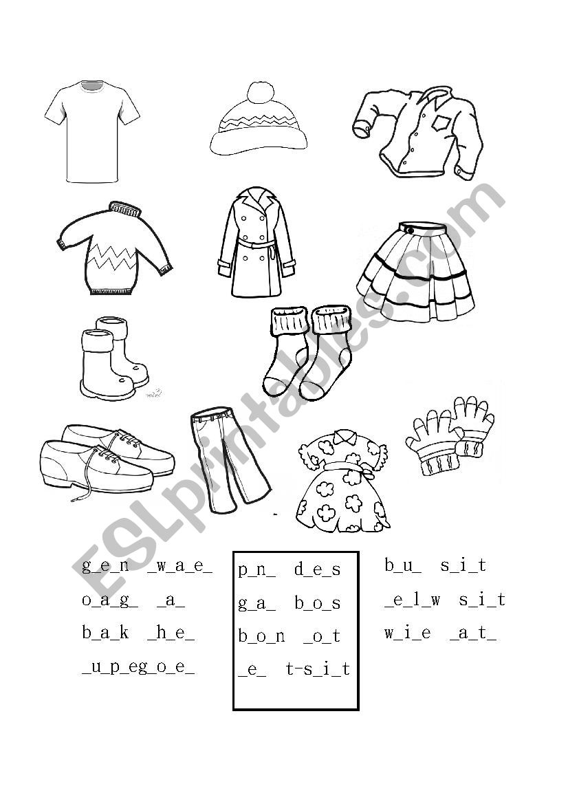 colors and clothes worksheet