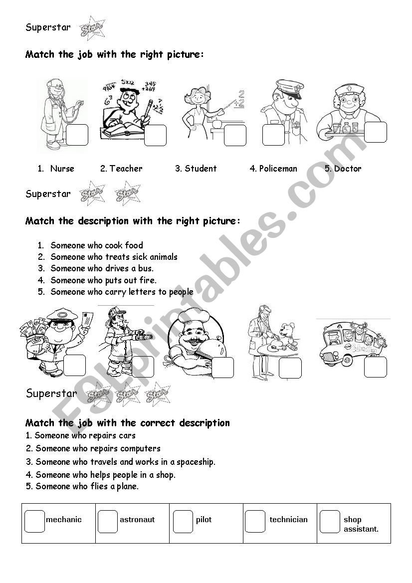 jobs worksheet