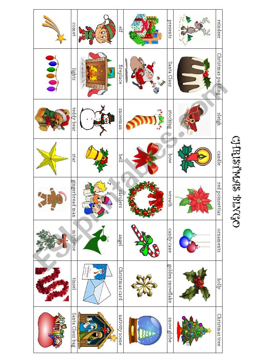 Christmas Bingo worksheet