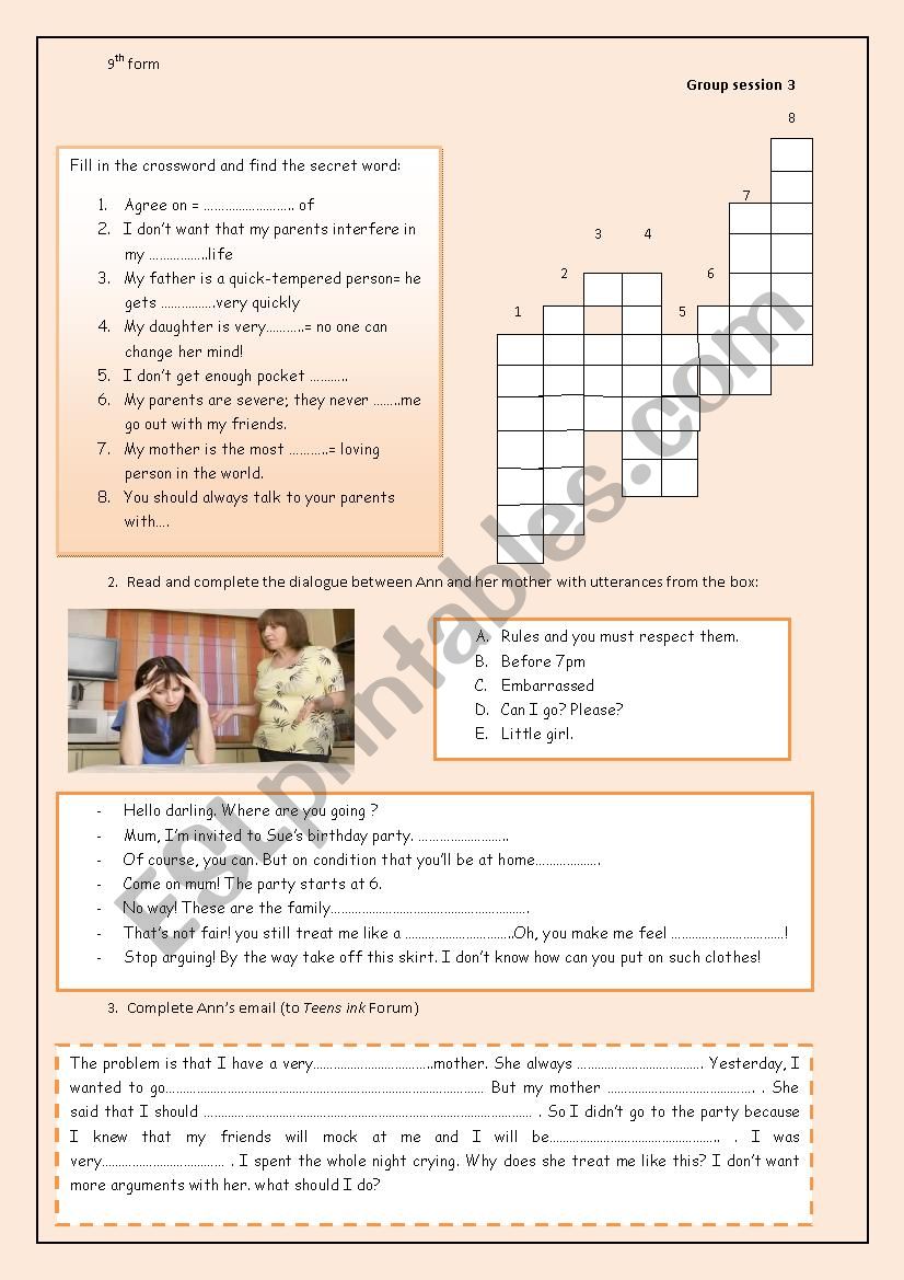 Generation Gap worksheet