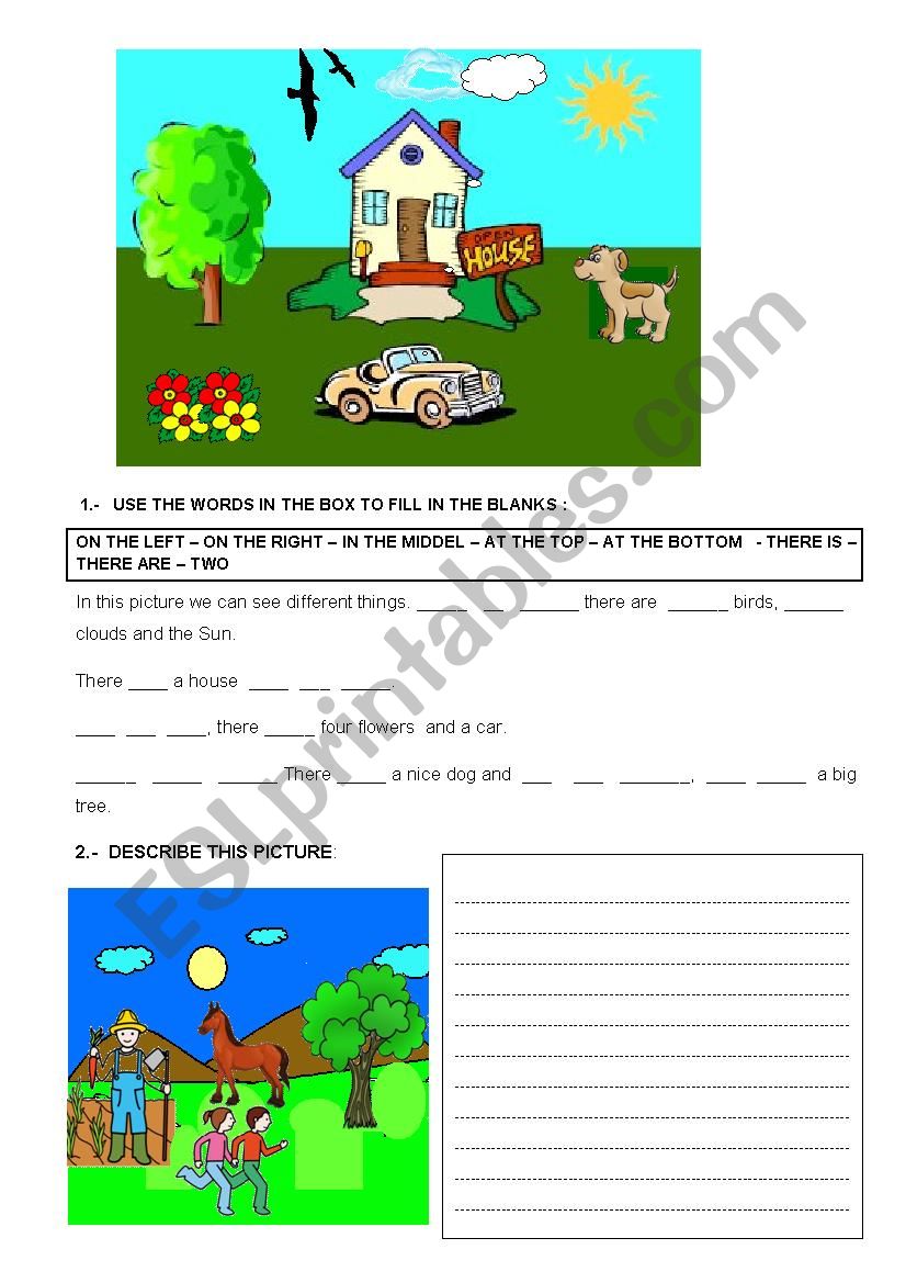 Describing pictures worksheet