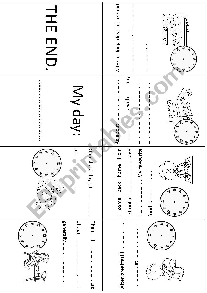 My day! (boys) Mini book worksheet