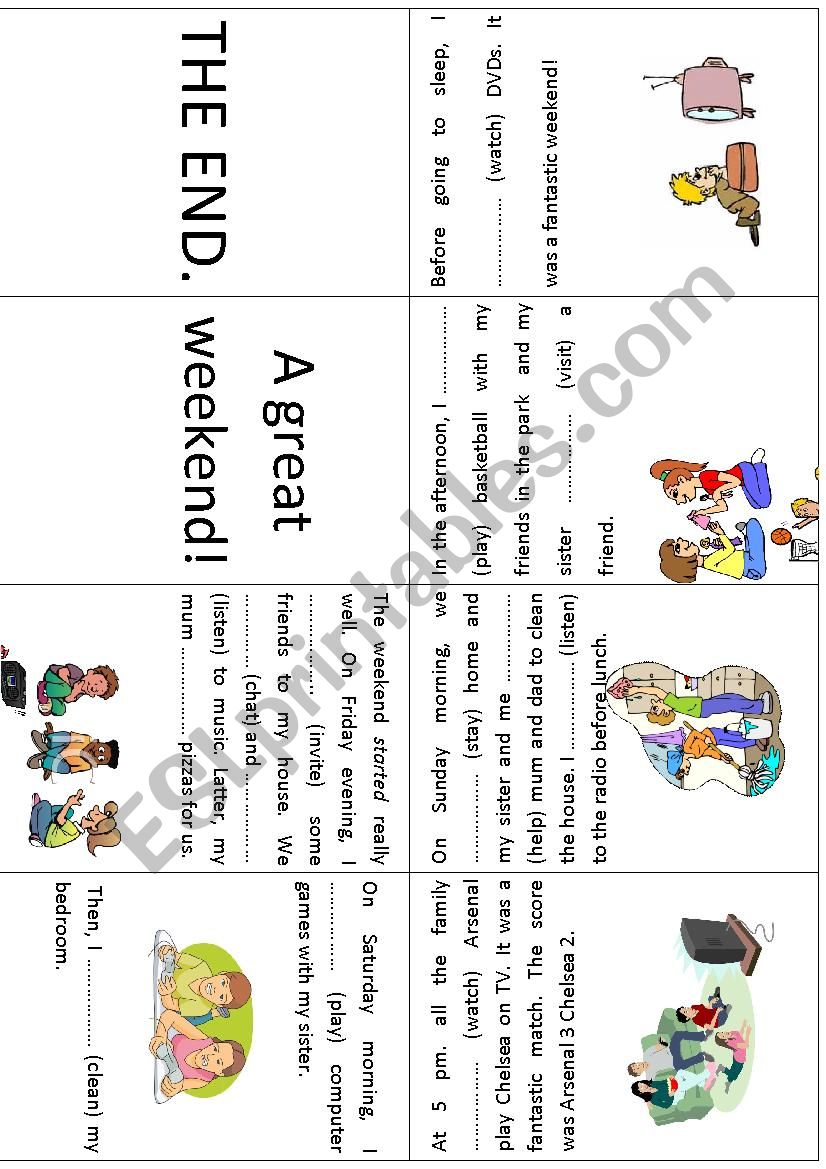 A great weekend! Mini book worksheet