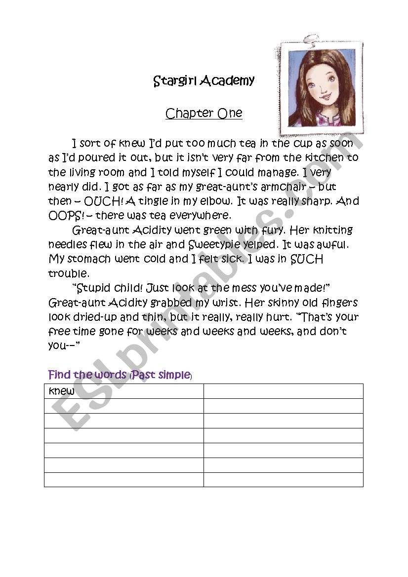 Stargirl Academy worksheet