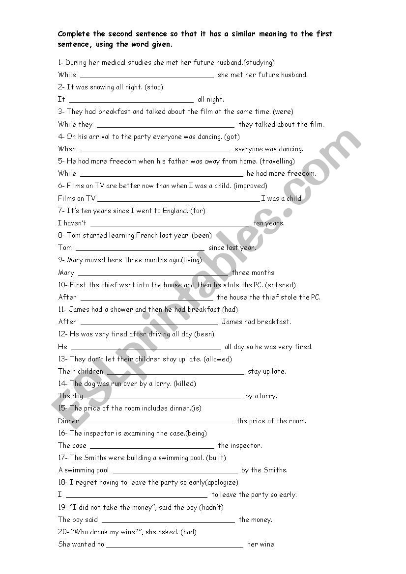 USE OF ENGLISH  worksheet