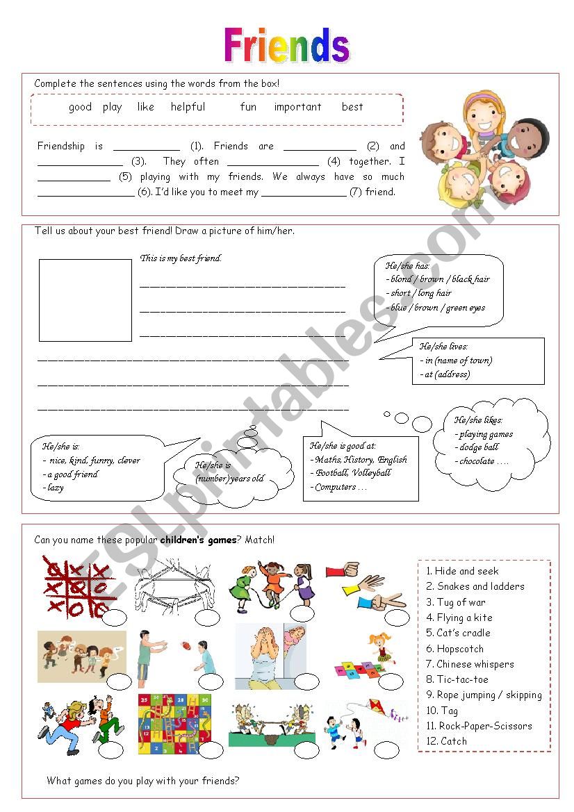 Friends worksheet