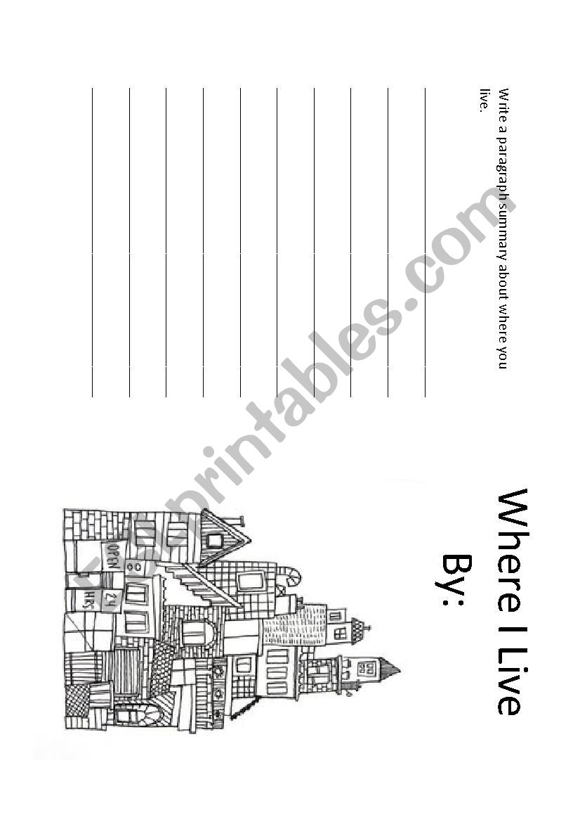 Where I Live book worksheet