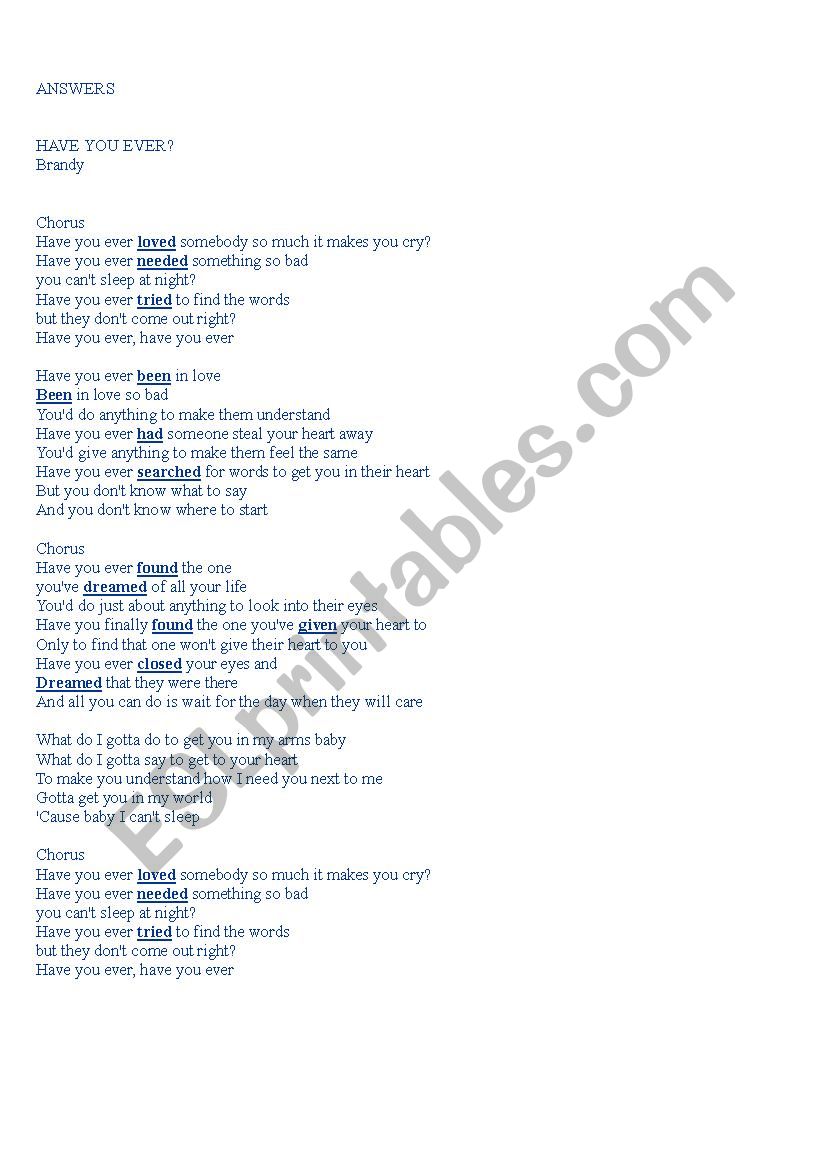 Just singing some brandy have you ever sageberlinda