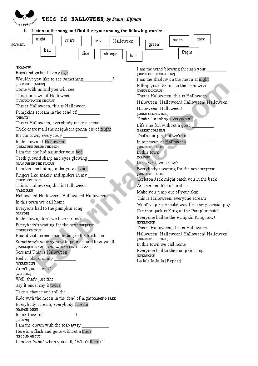 This is Halloween worksheet