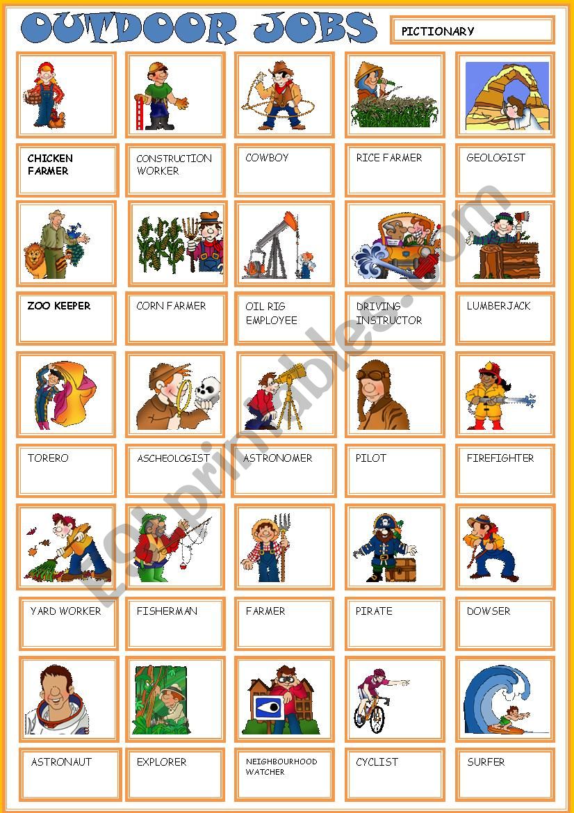 OUTDOOR JOBS worksheet