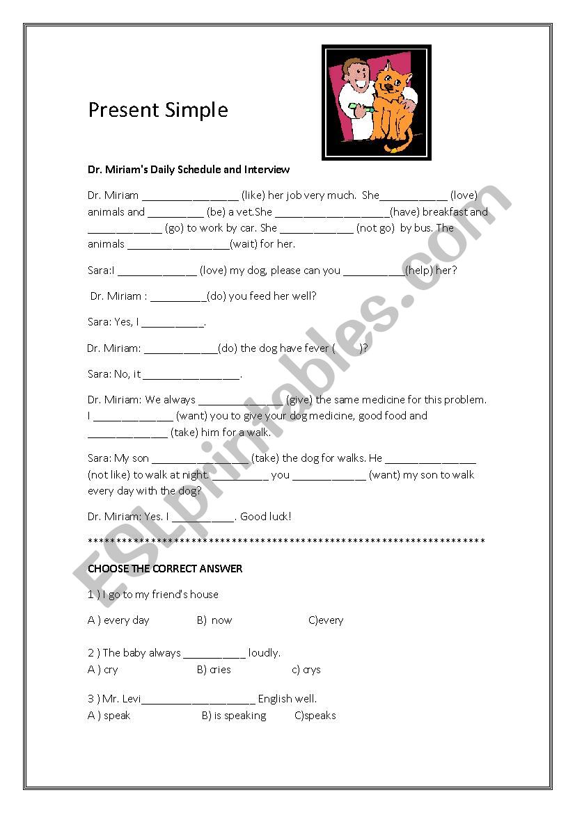 EFL Test - present Simple worksheet