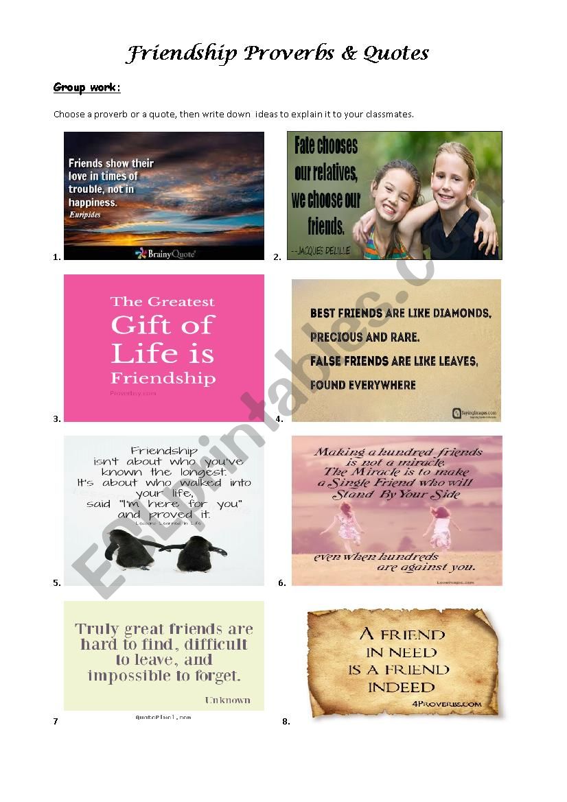 Friendship Proverbs and Quotes