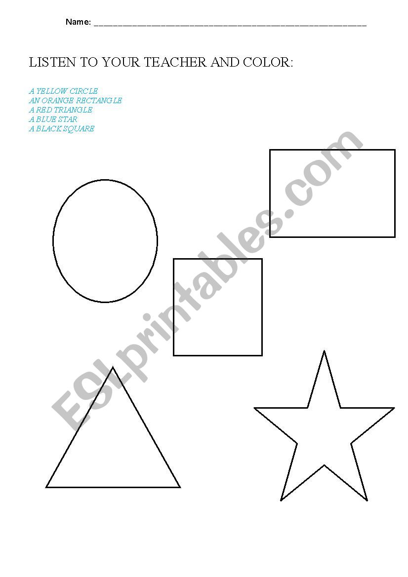 Shapes worksheet