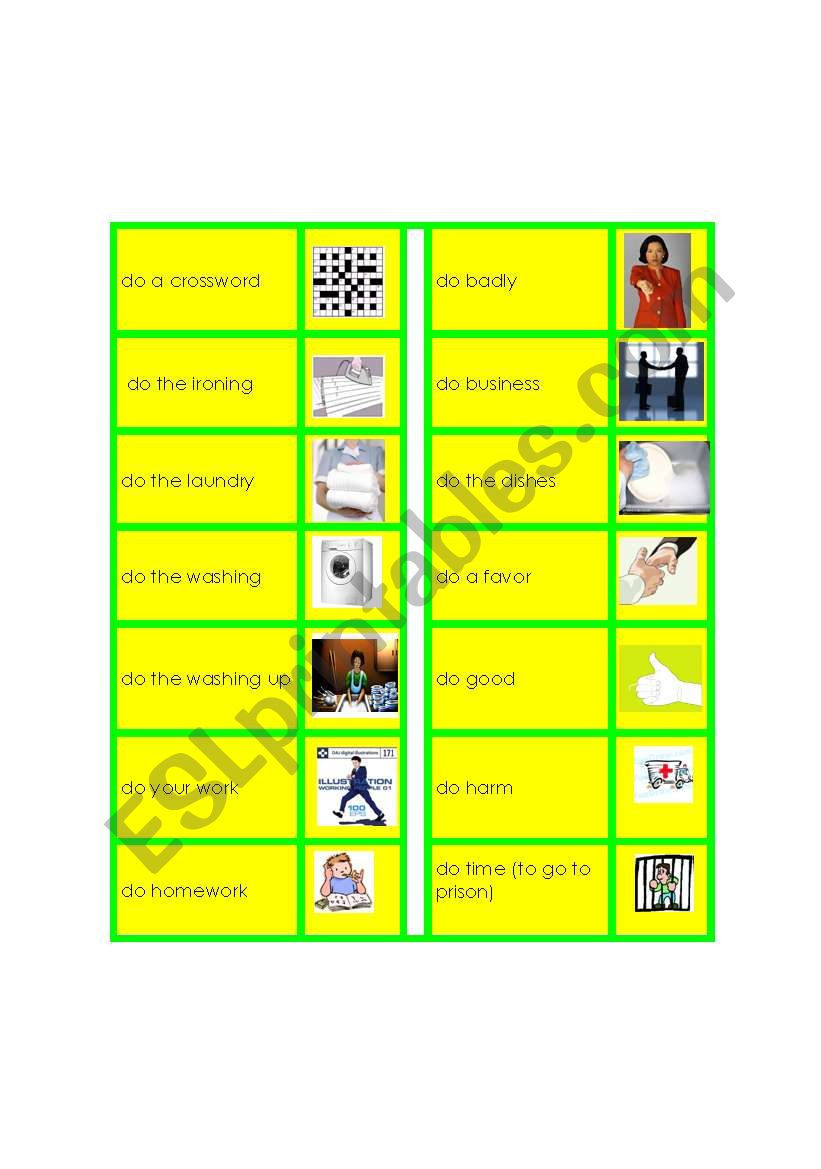 DO vs. MAKE (page 3/4) worksheet