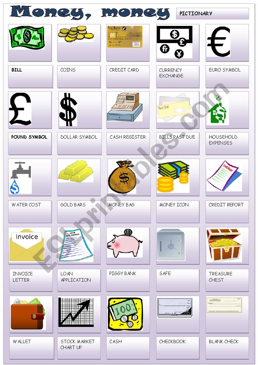 mONEY, MONEY! worksheet