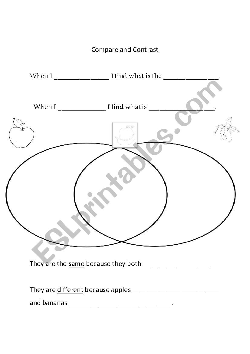 Compare and Contrast Graphic Organizer 