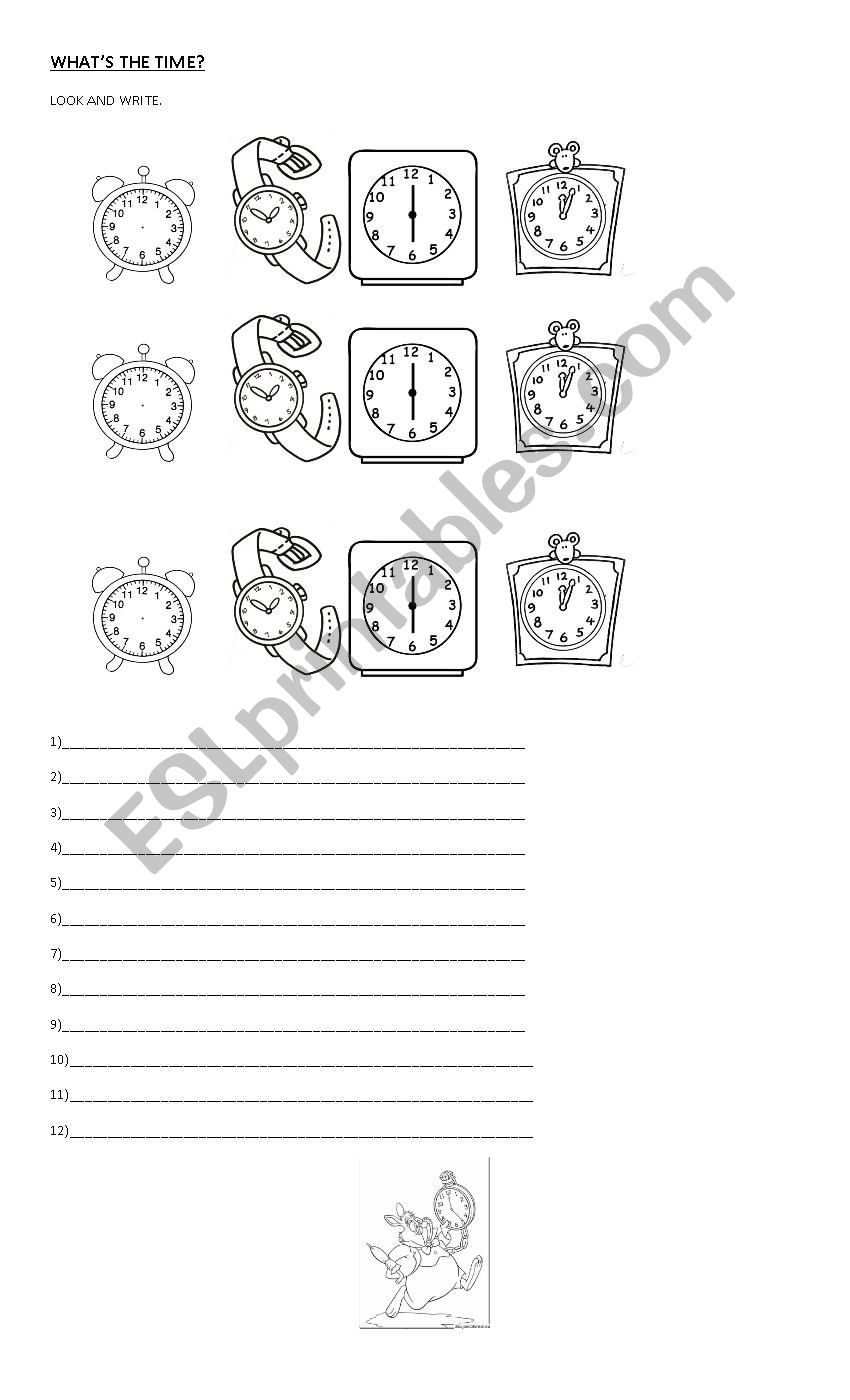 The time worksheet