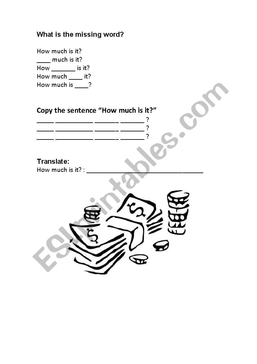 How much is it? worksheet