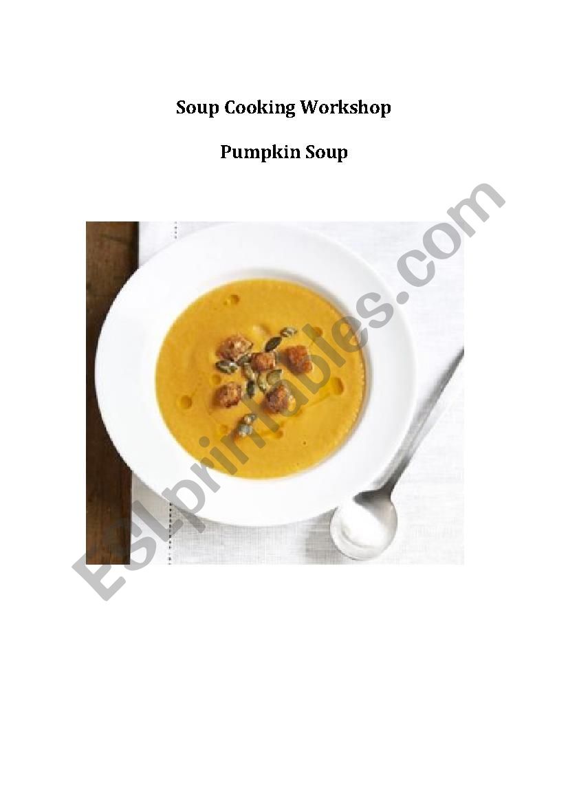 Pumpkin Soup - A cooking verbs gap fill