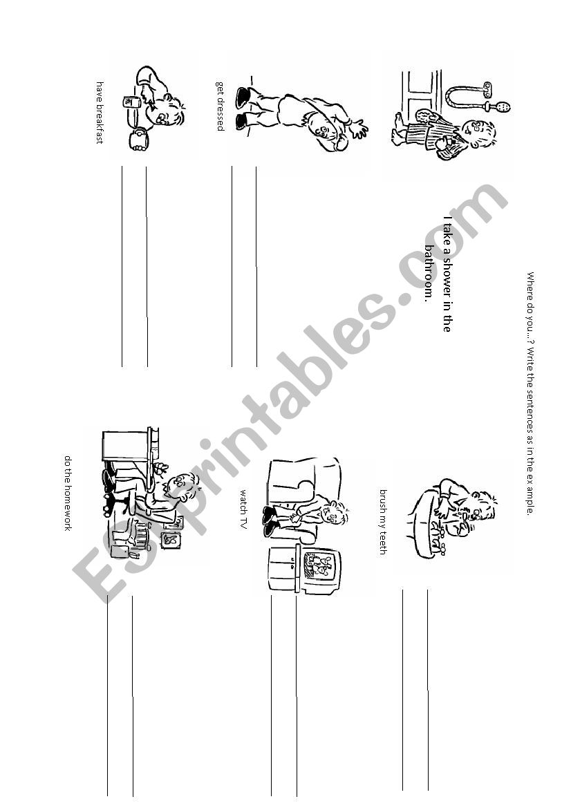 Daily routines & house worksheet