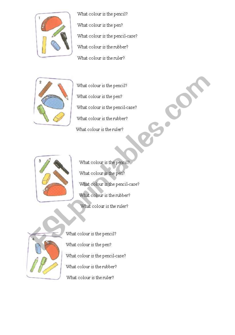 colours worksheet