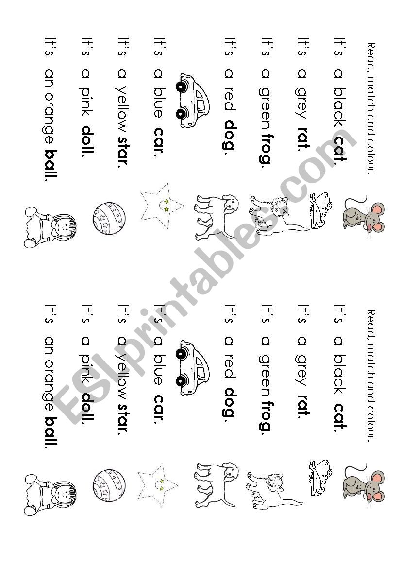 Easy reading rhyme worksheet