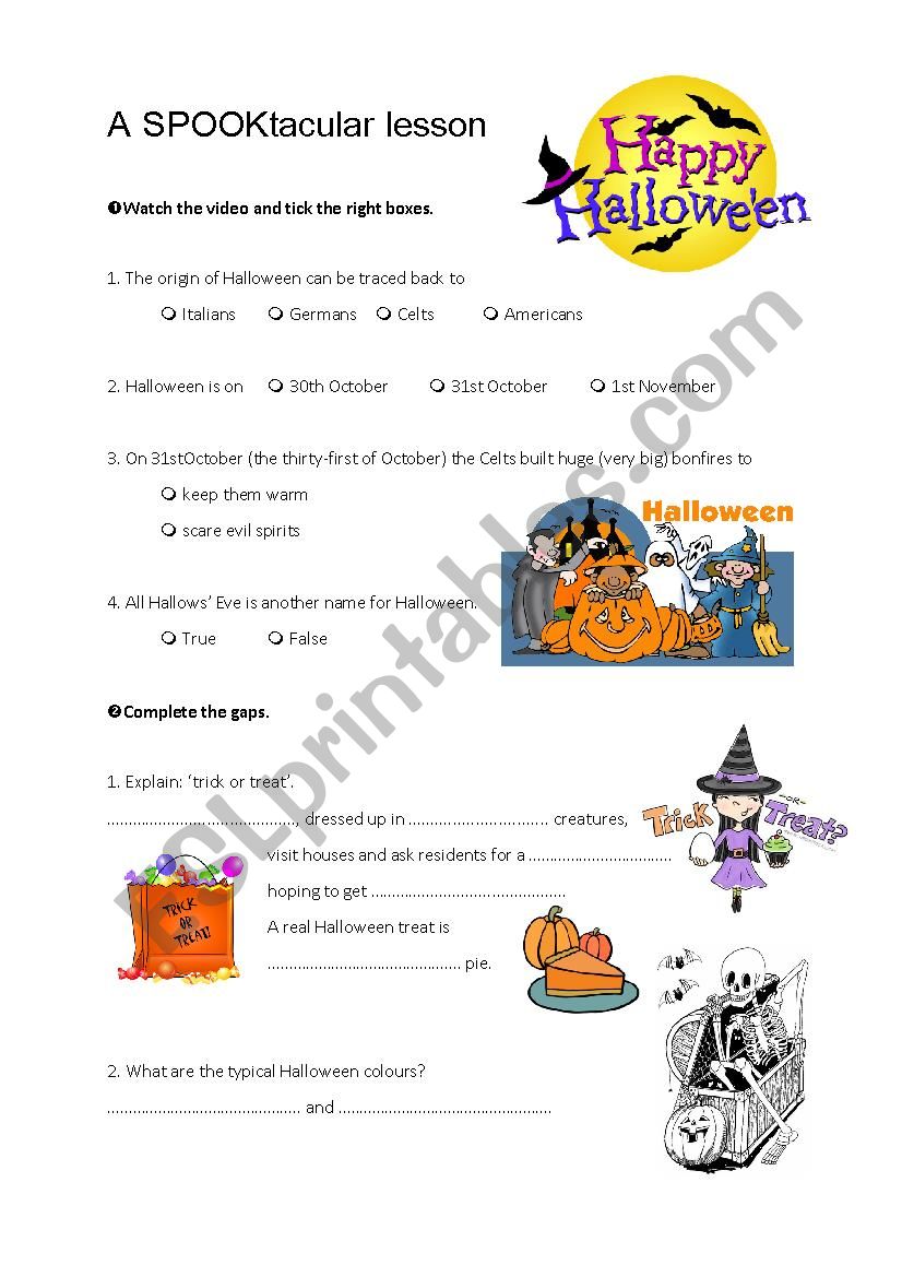 A spooktacular lesson worksheet