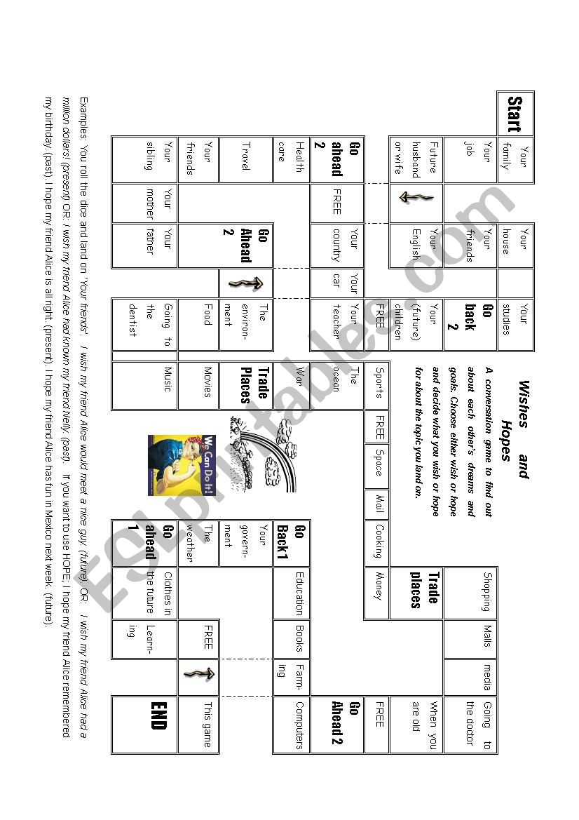 hopes and wishes worksheet