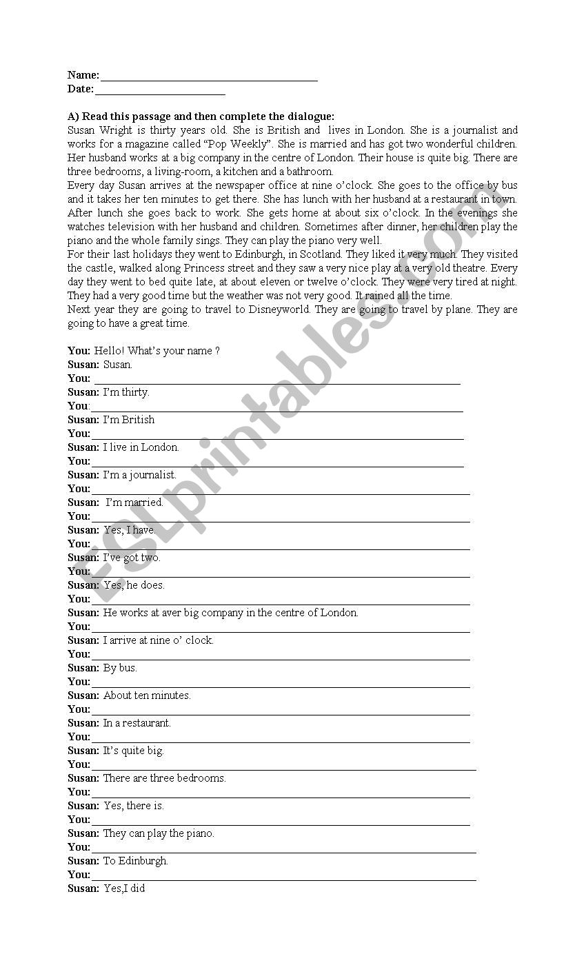 Revision worksheet