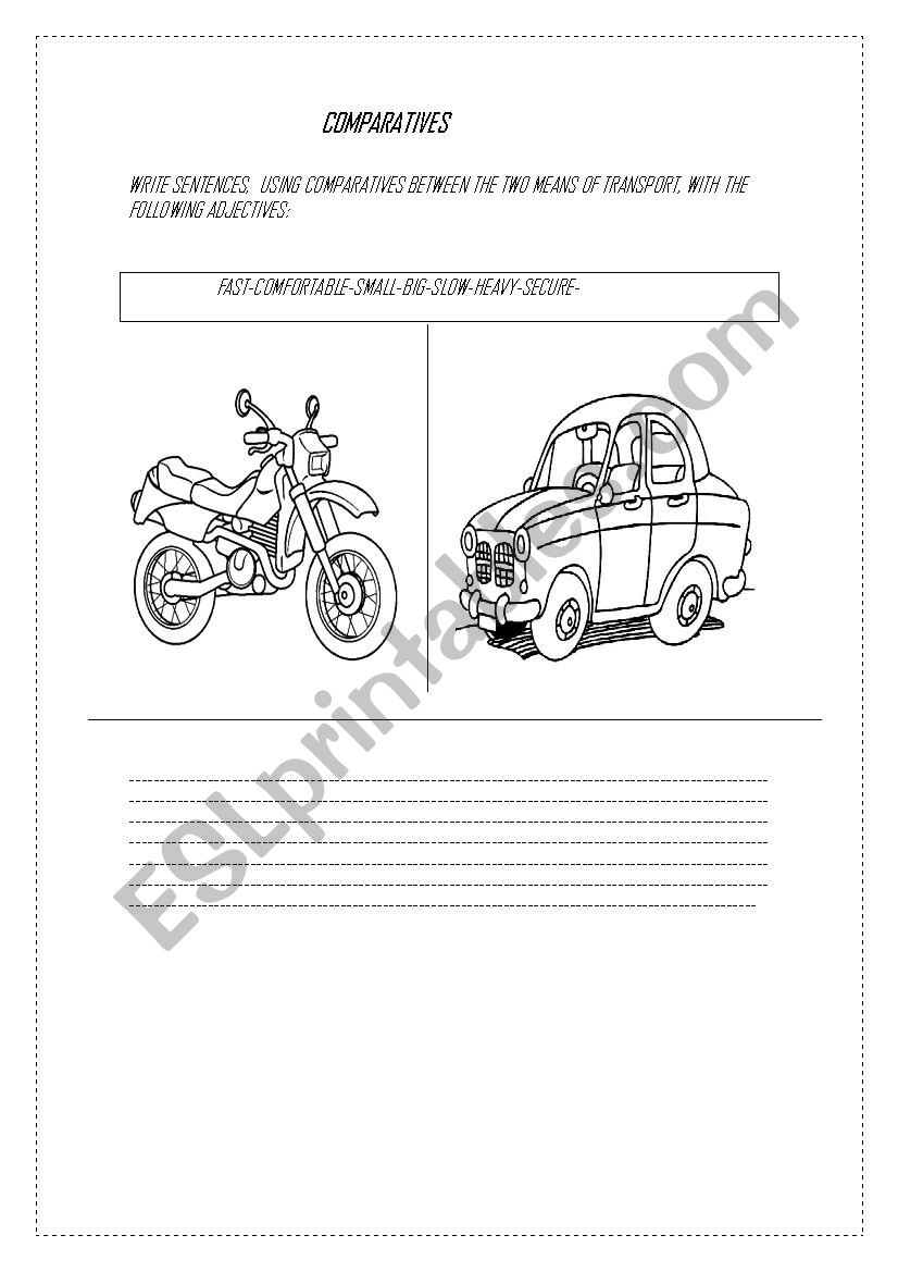 COMPARATIVES worksheet